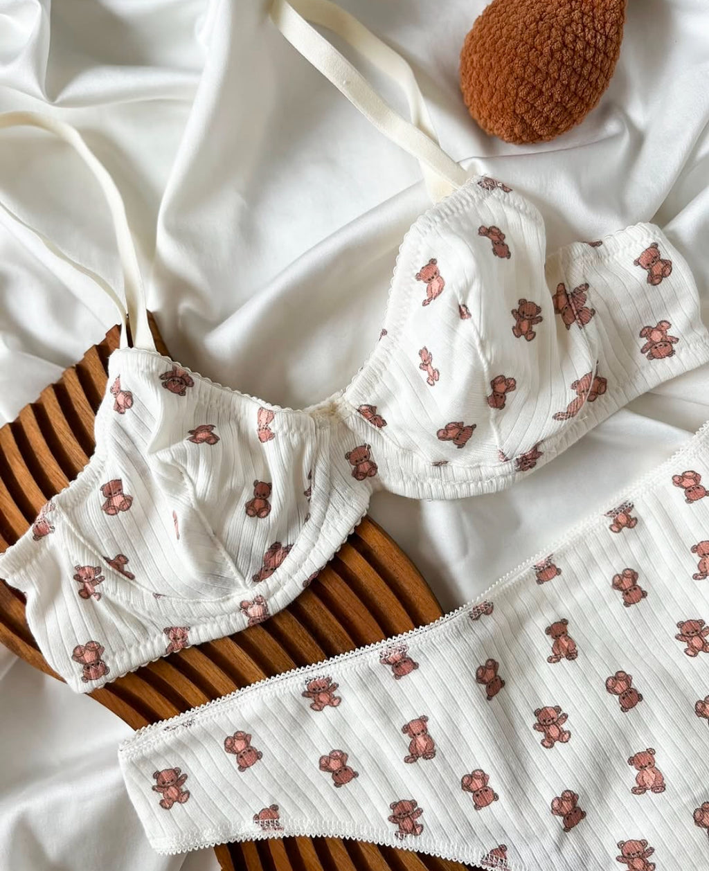 Teddy Cotton Bra Set