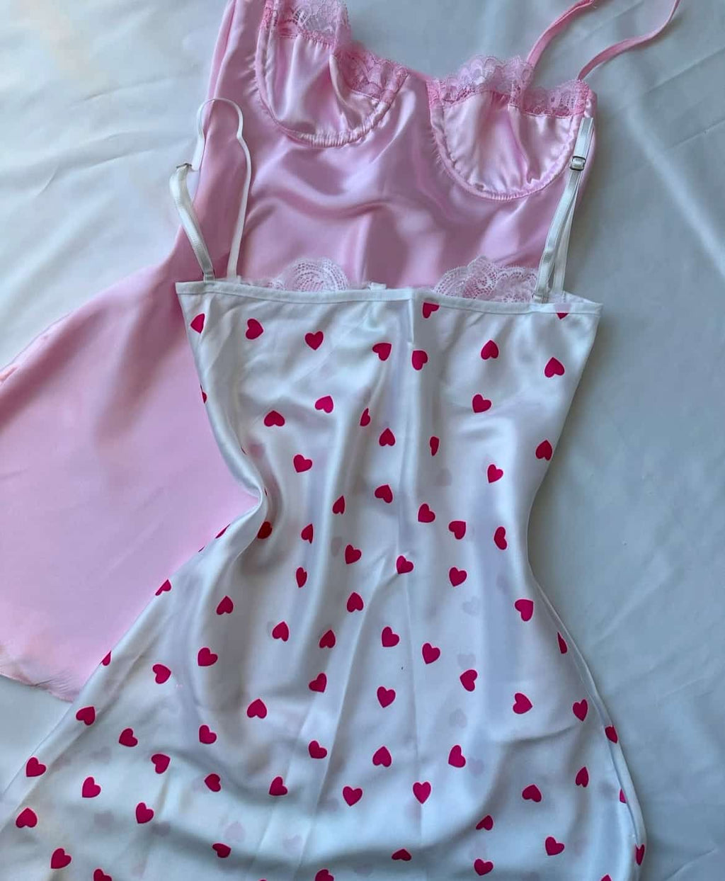 Pink Romantic Satin Babydoll