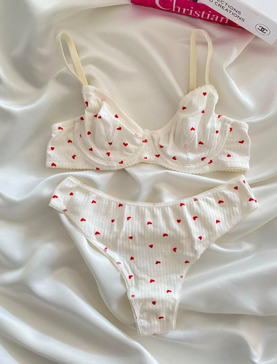 Hearts Cotton Bra Set
