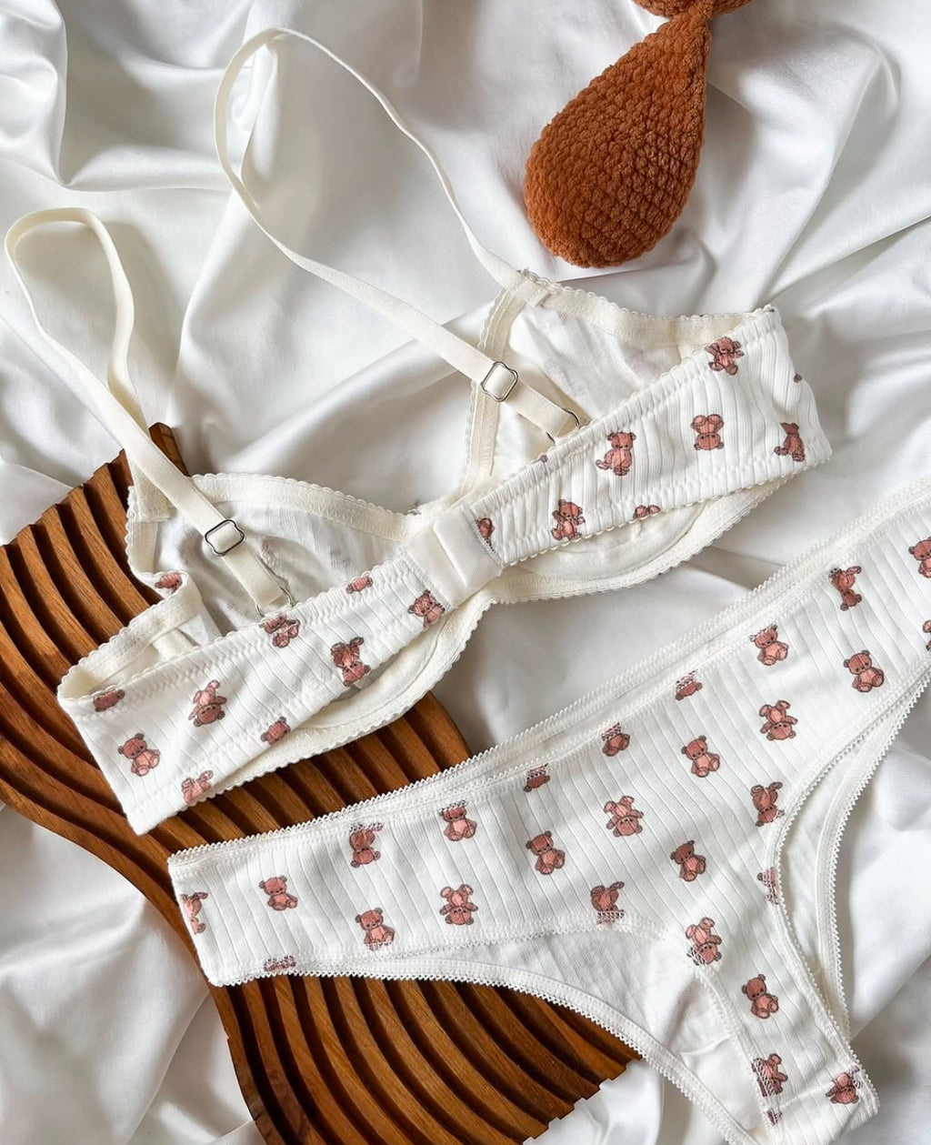 Teddy Cotton Bra Set
