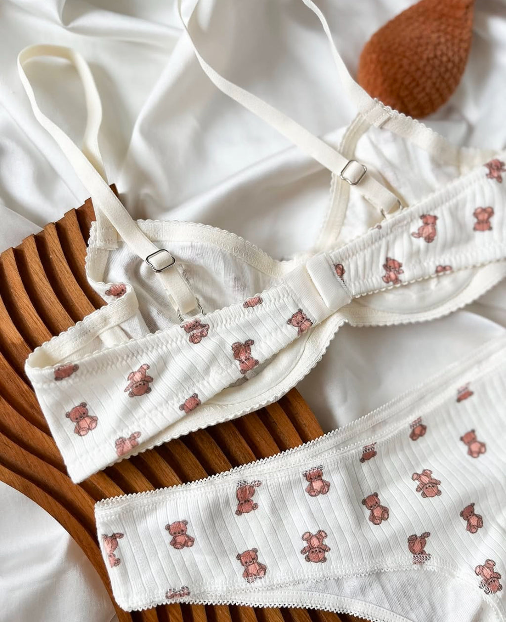 Teddy Cotton Bra Set