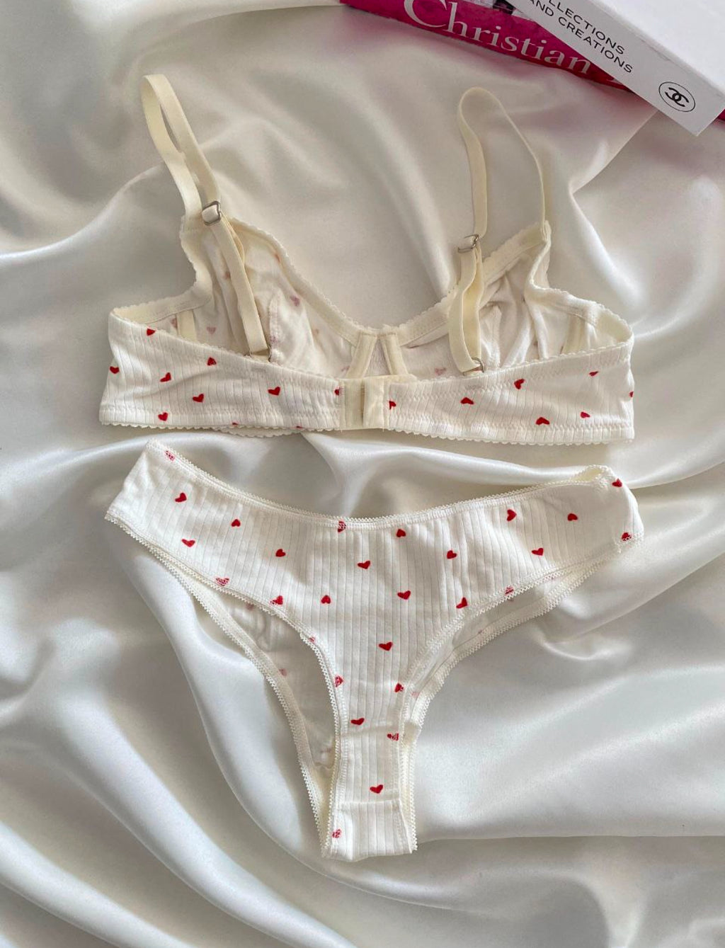 Hearts Cotton Bra Set