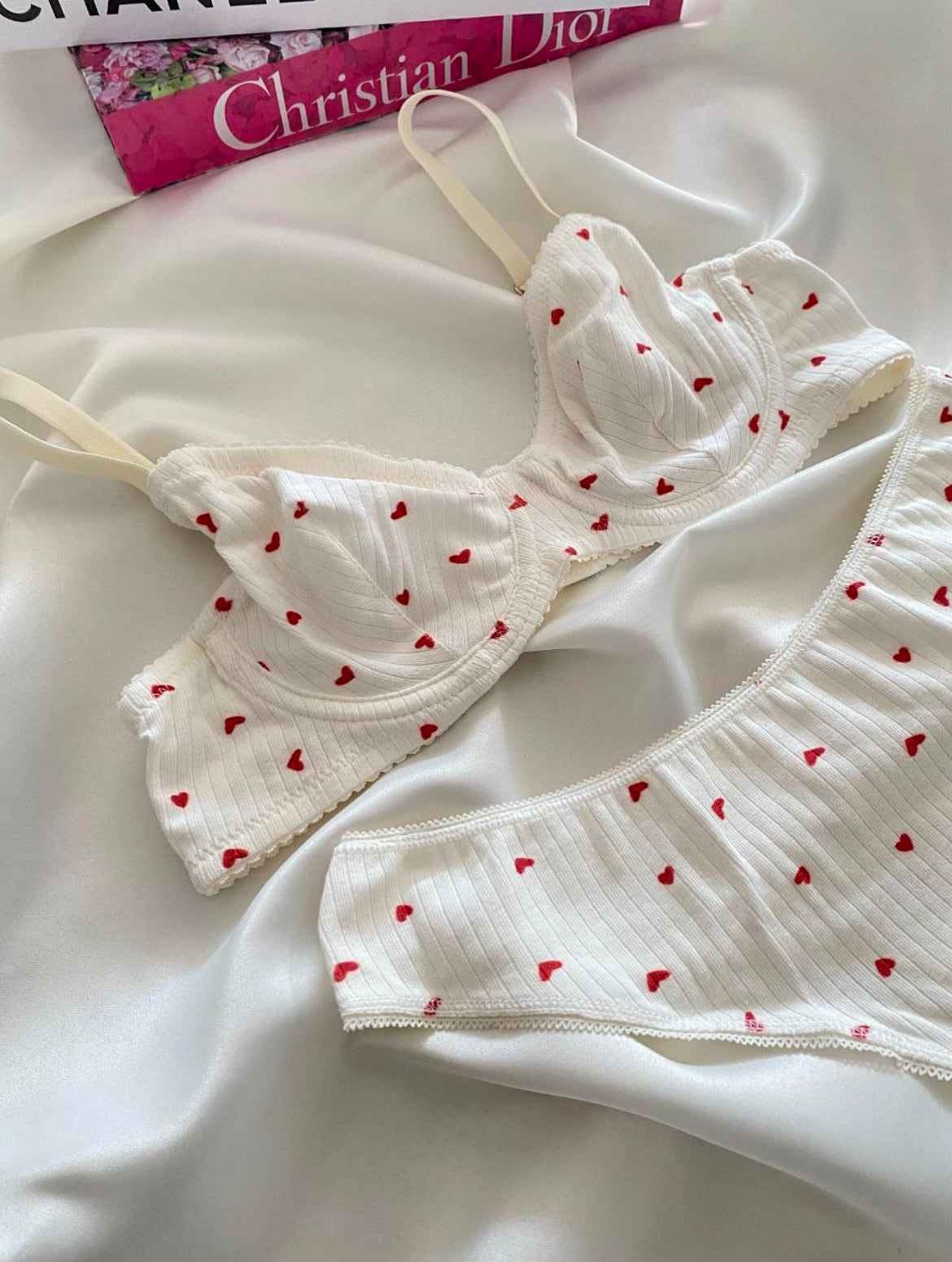 Hearts Cotton Bra Set