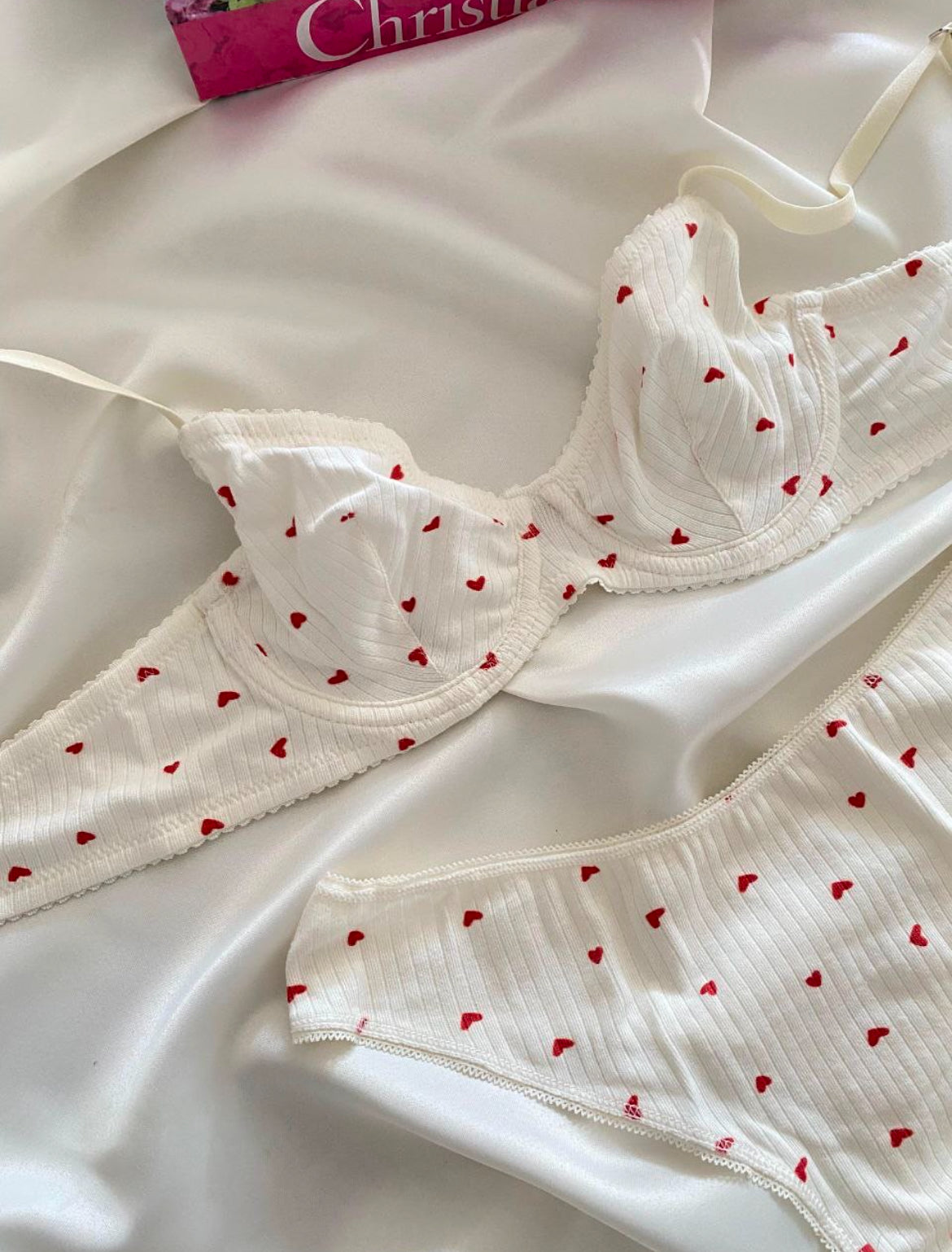 Hearts Cotton Bra Set