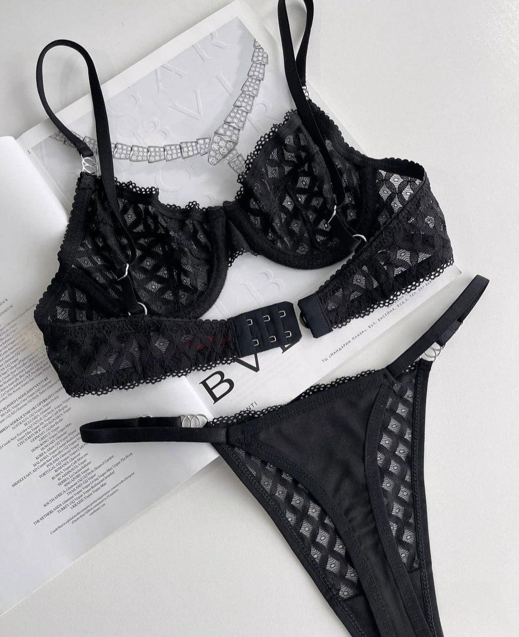Black Diana Bra Set