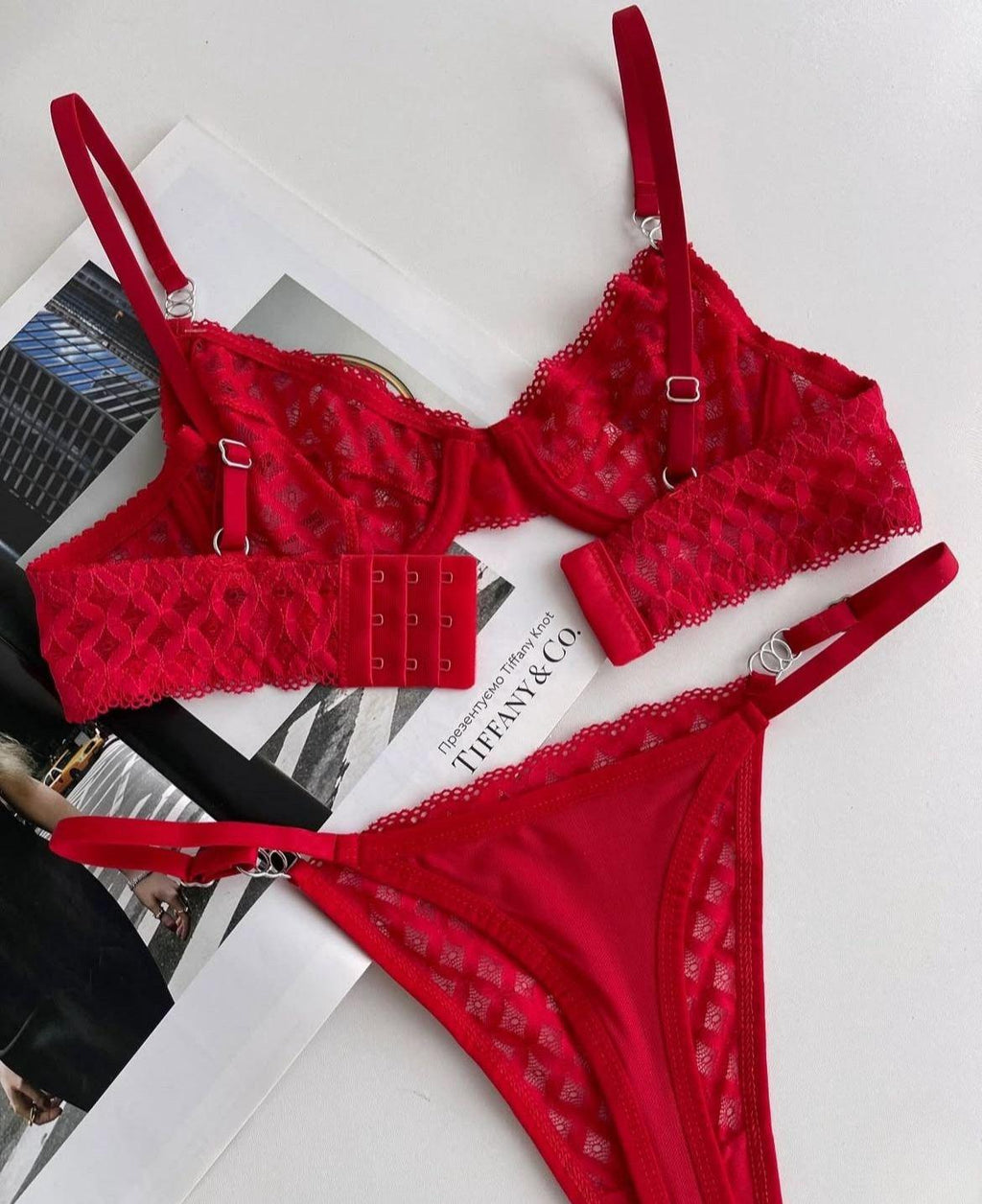 Red Diana Bra Set