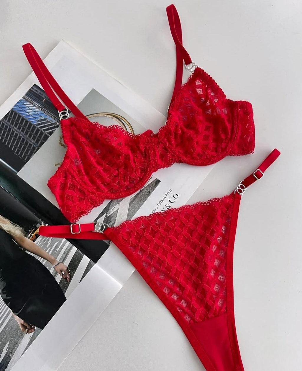 Red Diana Bra Set
