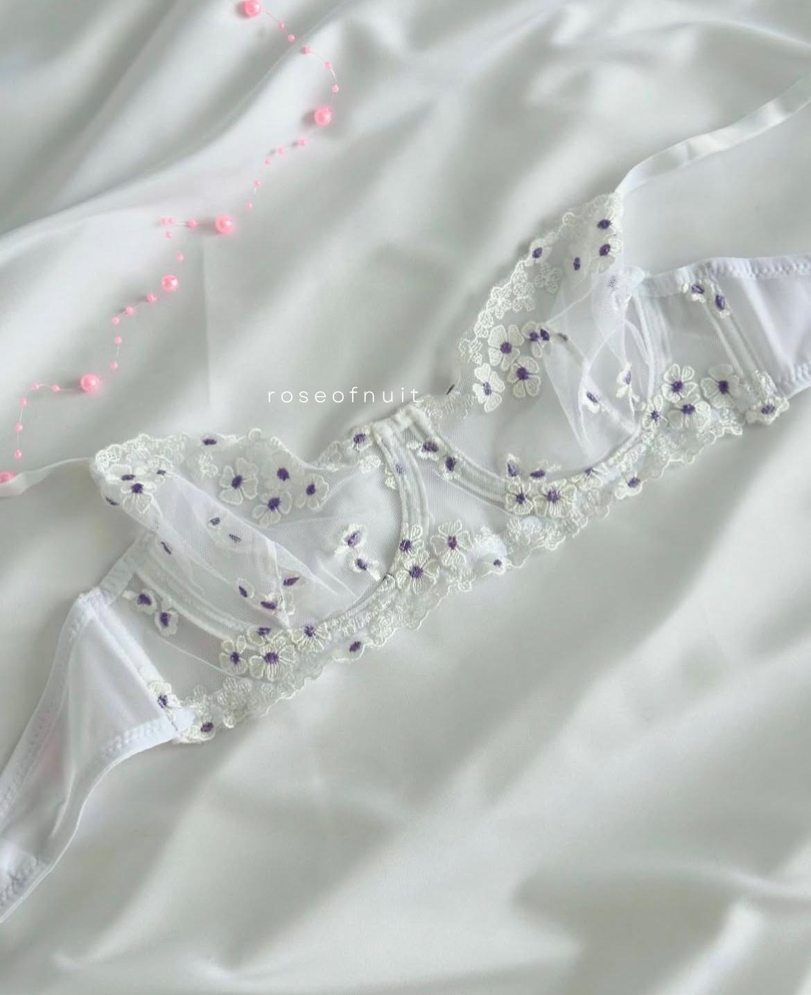 Daisy White Bra Set